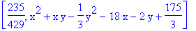 [235/429, x^2+x*y-1/3*y^2-18*x-2*y+175/3]